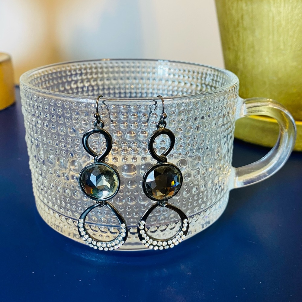 Earrings Bundle - Dangle by Lia Sophia & a 2 3/4” Gunmetal Hoops!